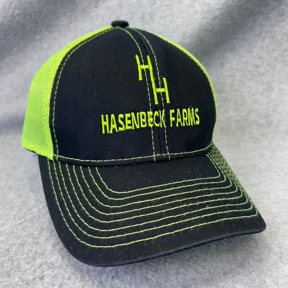 Hasenbeck Farms Mens Black OC Platinum Series Trucker Hat Mesh Snapback OSFM